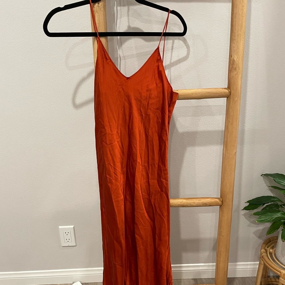 Kendall and Kylie rust orange slip dress xs